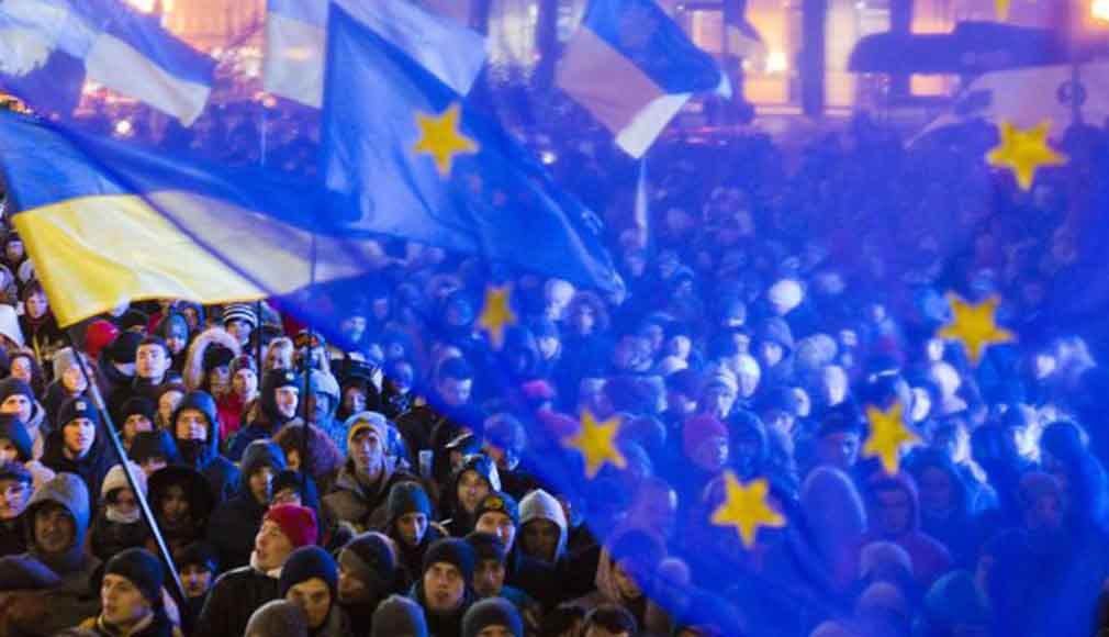 Pro-EU protests in Kyiv in 2013.