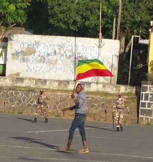 Ethiopian flag bearer
