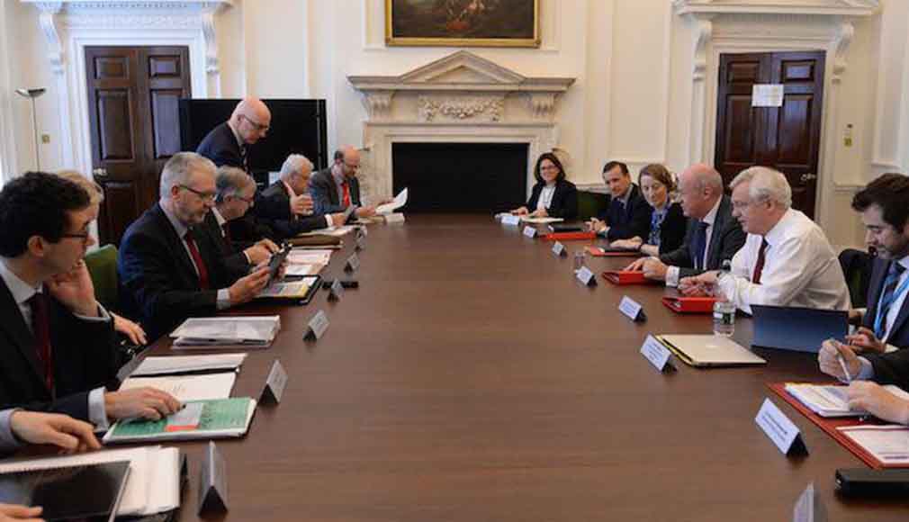 Joint Ministerial Council on Brexit in the Cabinet Office, London, October 16, 2017.