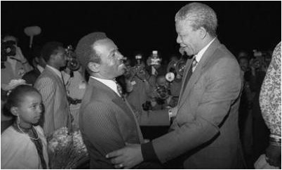 Nelson Mandela with Mengistu Haile Mariam