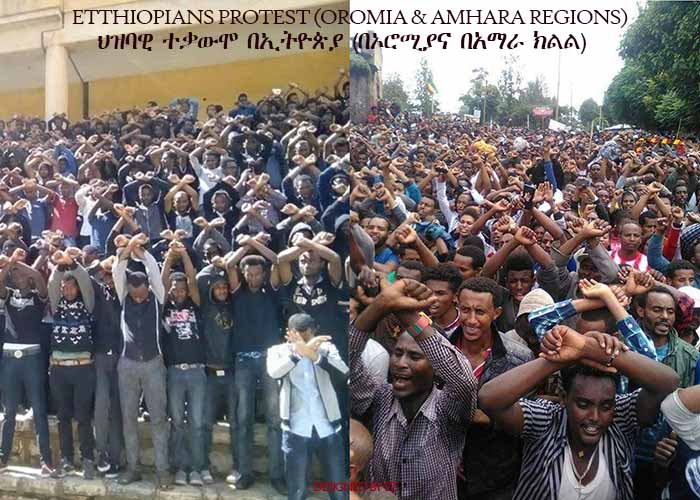 Ethiopians protest (Oromia & Amhara regions) ህዝባዊ ተቃውሞ በኢትዮጵያ (በኦሮሚያና በአማራ ክልል)