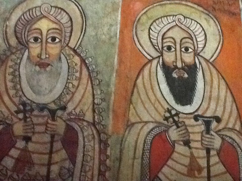 አቡነ ተክለ ኃይማኖትና አቡነ ኤዎስጣቴዎስ (ጎርጎራ፣ ደብረ ሲና ማርያም) Abune Tekelhaymanot and Abune Ewostatiyos