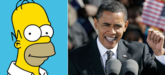 Homer Simpson & Obama, AP Homer Simpson & Obama, AP
