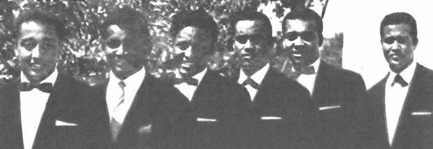 The 2nd Ras Band 1968 Left to Right-Girma Zemariam, Menelik Wossenachew, Girma Beyene, Seyfu Yohannes, Hailu “Zehon” Kebede, & Tesfamariam Kidane 