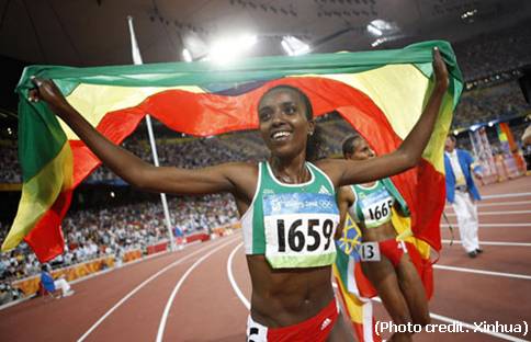 Tirunesh Dibaba, after she won 5,000 m. in Beijing Olympic, 20080822