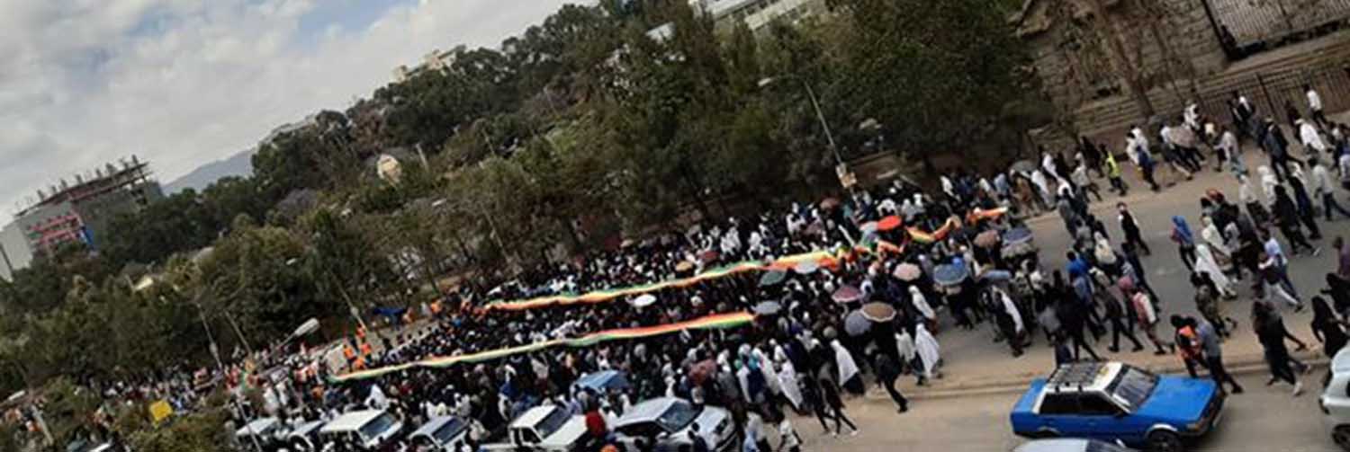 Thousends gather at funeral for 2 youngster killed in 22, Addis Abab. (January 6, 2020)