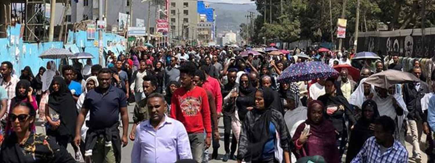 Thousends gather at funeral for 2 youngster killed in 22, Addis Abab. (January 6, 2020)