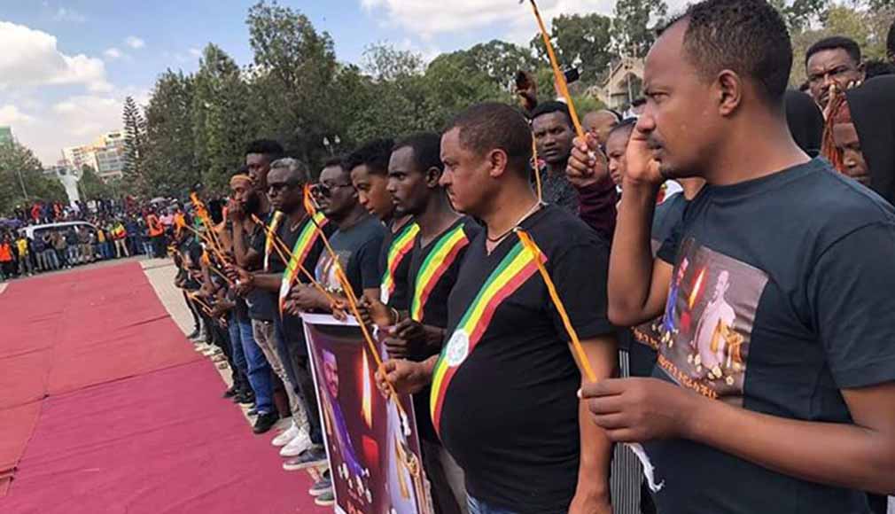 Thousends gather at funeral for 2 youngster killed in 22, Addis Abab. (January 6, 2020)