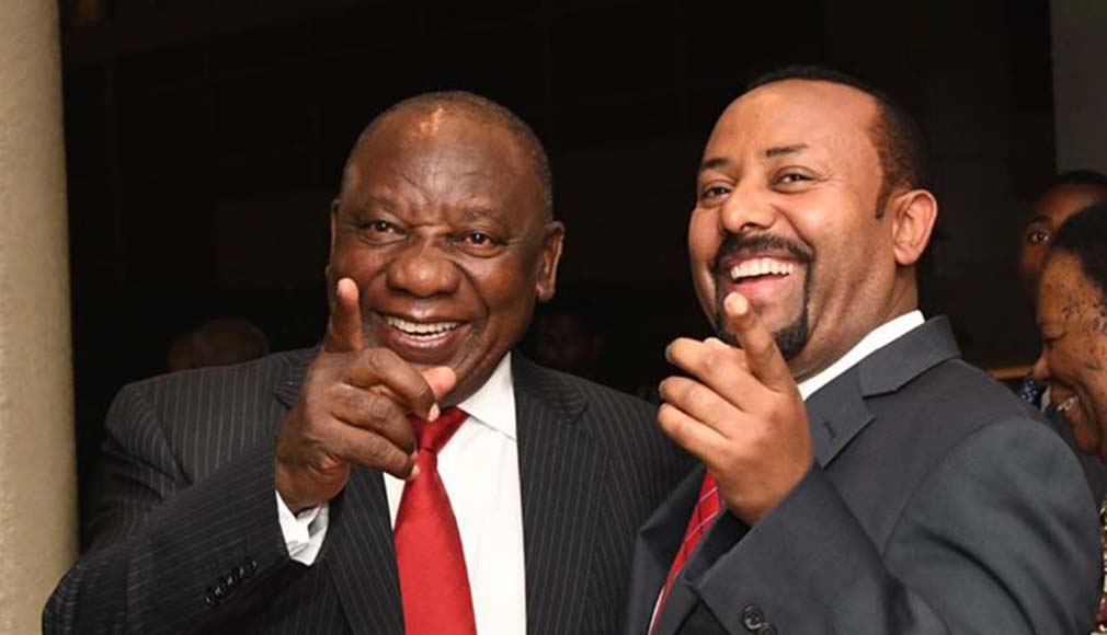 የደቡብ አፍሪካው ፕሬዝዳንት ሲሪል ራማፎሳና ጠ/ሚ ዶ/ር ዐቢይ አሕመድ PM Abiy Ahmed and South Afrian President Cyril Ramaphosa