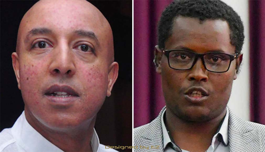 ባለሀብቱ ኤርሚያስ አመልጋና (በግራ)፣ የአብኑ ክርስቲያን ታደለ (በቀኝ)