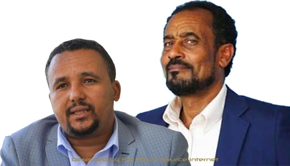 Jawar Mohammed (L) and Bekele Gerba (M)