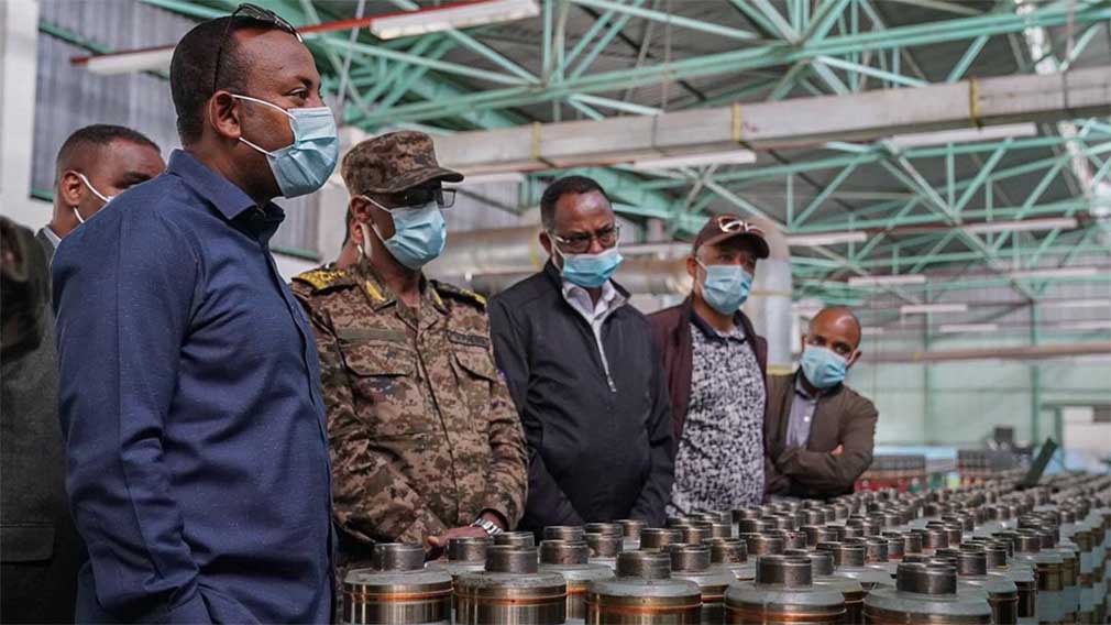 PM Abiy Ahmed while visiting Homicho Ammunition Engineering